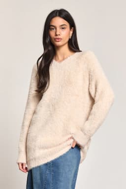 Women's Ribbed Half-Zip Collar Knit Sweater thumbnail 2